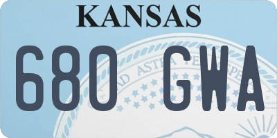 KS license plate 680GWA