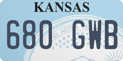 KS license plate 680GWB
