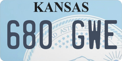 KS license plate 680GWE