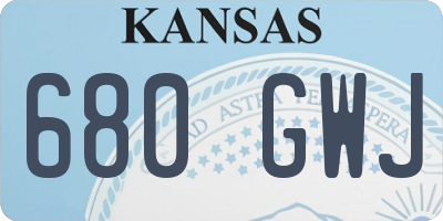 KS license plate 680GWJ