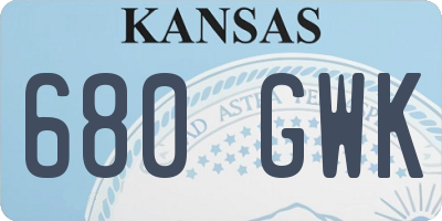 KS license plate 680GWK