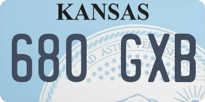 KS license plate 680GXB