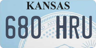 KS license plate 680HRU