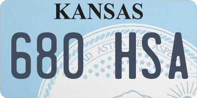 KS license plate 680HSA