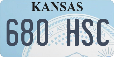 KS license plate 680HSC