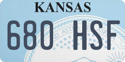 KS license plate 680HSF