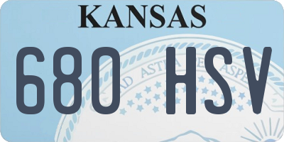 KS license plate 680HSV