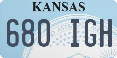 KS license plate 680IGH
