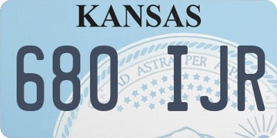 KS license plate 680IJR