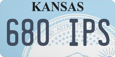 KS license plate 680IPS