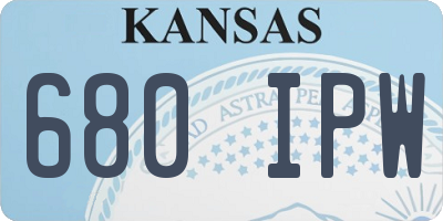 KS license plate 680IPW