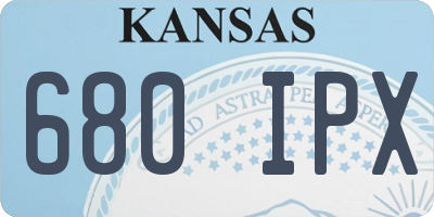 KS license plate 680IPX