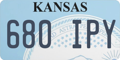 KS license plate 680IPY