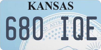 KS license plate 680IQE