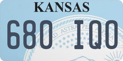 KS license plate 680IQO