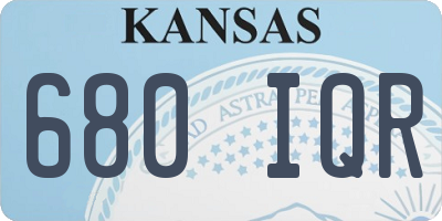 KS license plate 680IQR