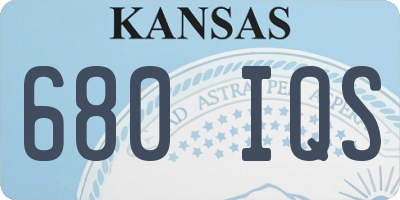 KS license plate 680IQS