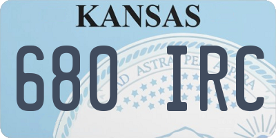 KS license plate 680IRC