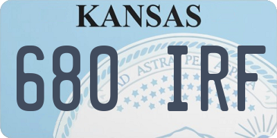 KS license plate 680IRF