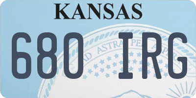 KS license plate 680IRG