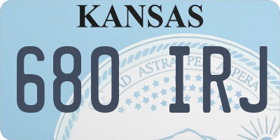 KS license plate 680IRJ
