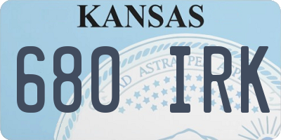 KS license plate 680IRK