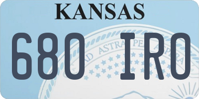 KS license plate 680IRO