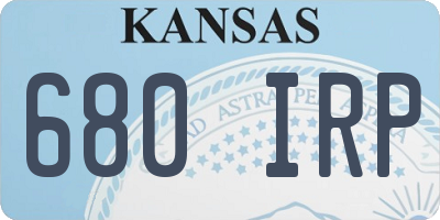 KS license plate 680IRP
