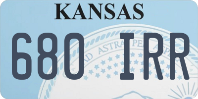 KS license plate 680IRR