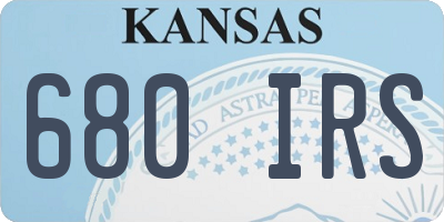KS license plate 680IRS