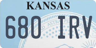 KS license plate 680IRV