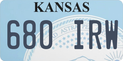 KS license plate 680IRW