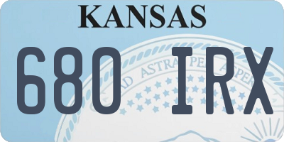 KS license plate 680IRX