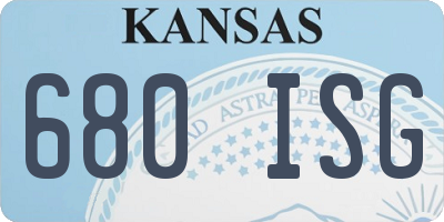KS license plate 680ISG