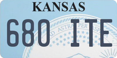 KS license plate 680ITE