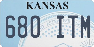 KS license plate 680ITM