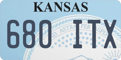 KS license plate 680ITX