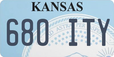 KS license plate 680ITY