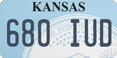 KS license plate 680IUD