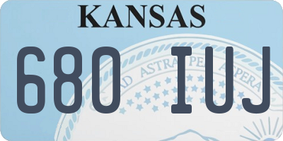 KS license plate 680IUJ