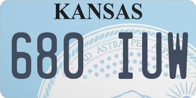 KS license plate 680IUW