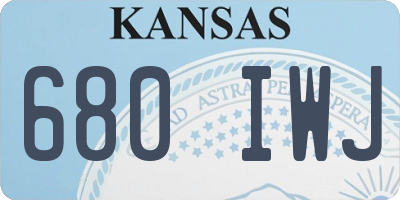 KS license plate 680IWJ