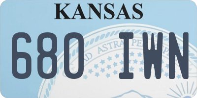 KS license plate 680IWN