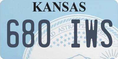 KS license plate 680IWS
