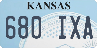 KS license plate 680IXA