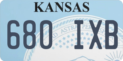 KS license plate 680IXB