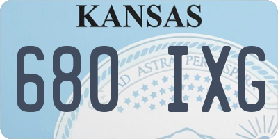 KS license plate 680IXG