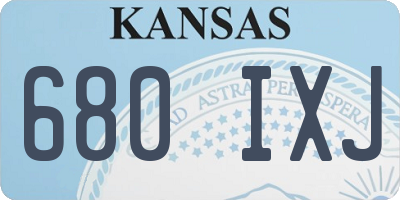 KS license plate 680IXJ