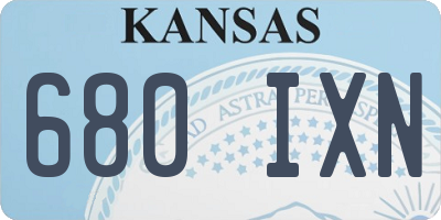 KS license plate 680IXN