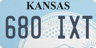 KS license plate 680IXT